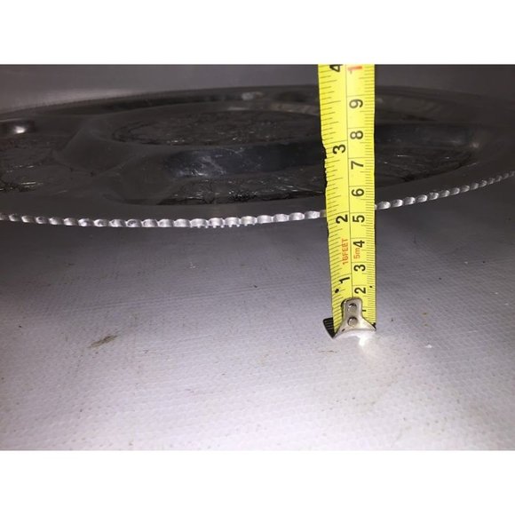 Silver serving tray that spins- many details etched in each segment - very nice - Picture 7 of 7
